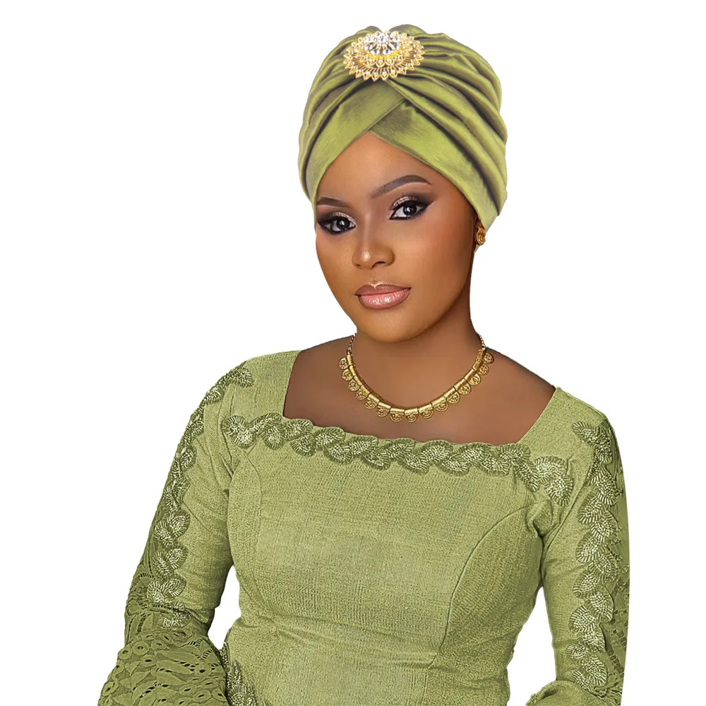 

Indian Women's Diamond Turban Cap Muslim Indian Hat Bandana Elastic Beanies Chemo Cap African Headtie Hat Headwear Head Wraps
