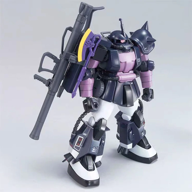 Bandai Gundam MSV HGUC Zaku II Black Tri-stars Color HG 1/144 Model Kit Action Figure Model Gift Collection for Kids