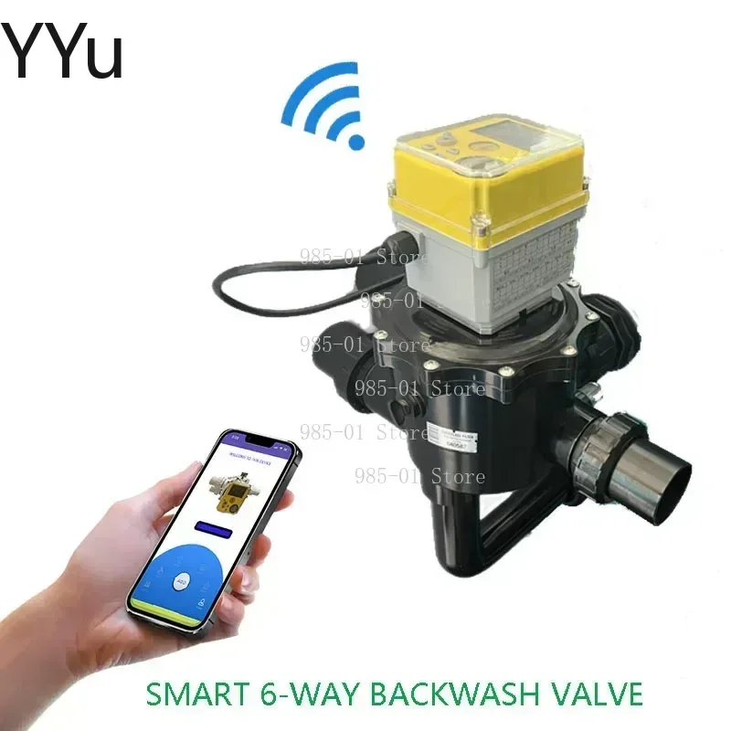 Smart WIFI Connected 6-Position Pool Valve Actuator, Multi-Port Driver Matching All Major Brand Pool System Valves