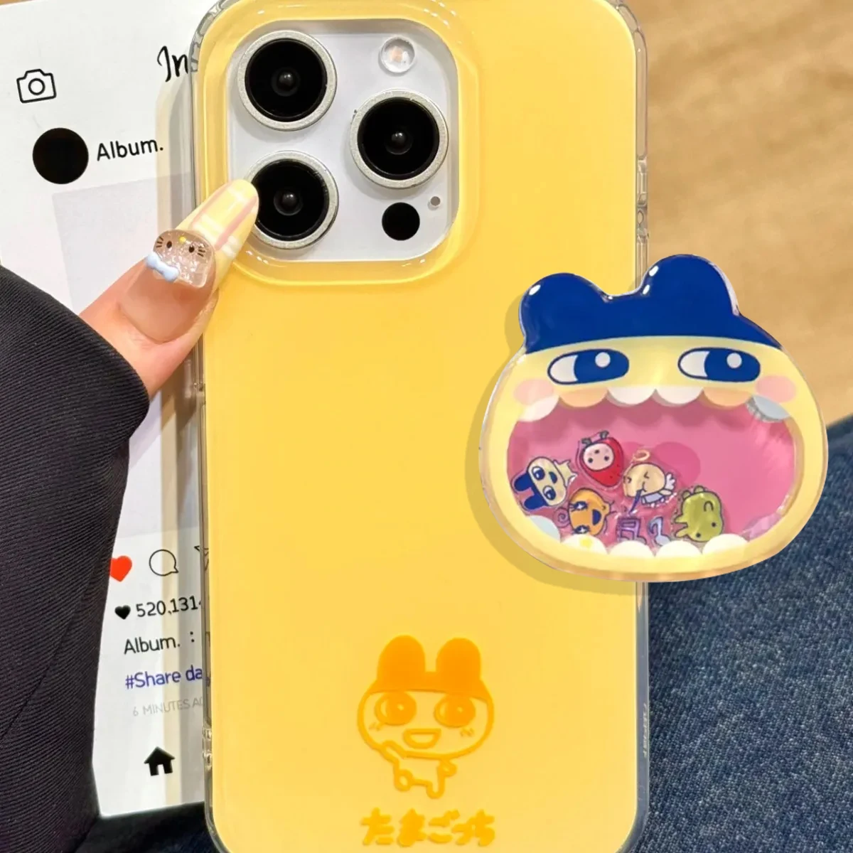 Yellow Pink Cartoon Cute Tamagotchi Couple Phone Case For iPhone 17 Air 16 15 14 13 12 11 Pro Max Plus Y2K Kawaii Creative Cover