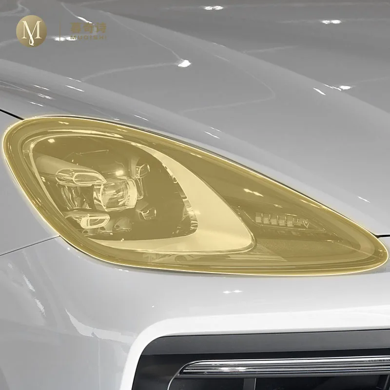 

MUQSHI Pre cutting Car Exterior Headlights PPF transparent protective film TPU scratch resistant For Porsche Cayenne 2019-2023