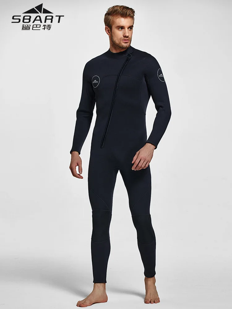 SBART 3MM Tauchanzug für Herren und Damen Einteiliger Badeanzug Langärmeliger Professioneller Kälte- und Wärmeisolierender Surfanzug Nass-Tauchanzug – Detail 14