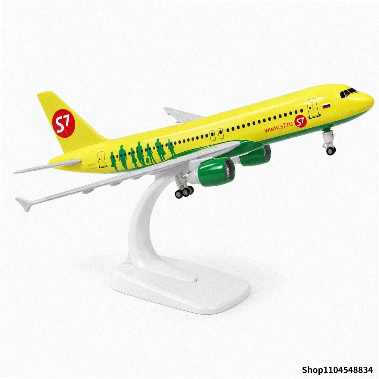 Airbus A320 Siberian Airlines Metal Plane Model 20cm with Stand Landing Gear Collectible Gift Aviation Collection Desk Decor