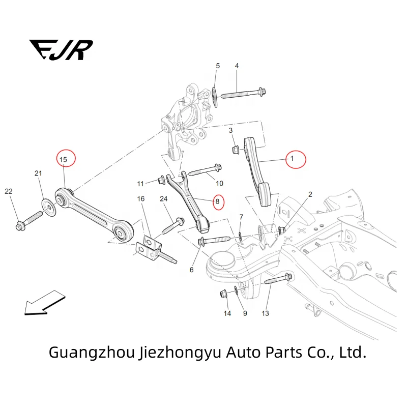 Superior e inferior suspensão traseira Swing Arm, Maserati Ghibli M157 QuattroteM156 670007252 670007251 670006273 670002808