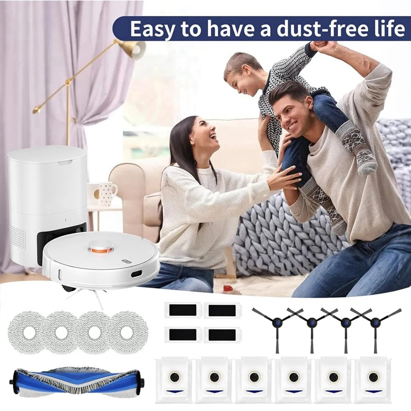 B58B-For ECOVACS DEEBOT T30 PRO Omni / T30 Omni / T30 Max جهاز آلي لتنظيف الأتربة أجزاء فرشاة جانبية رئيسية فلتر HEPA