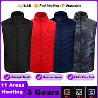 6XL Heating Vest Men Women Winter Warm USB Electric Heated Jacket Vest Waistcoat for Outdoor Hiking Sport Heating Cotton Clothes