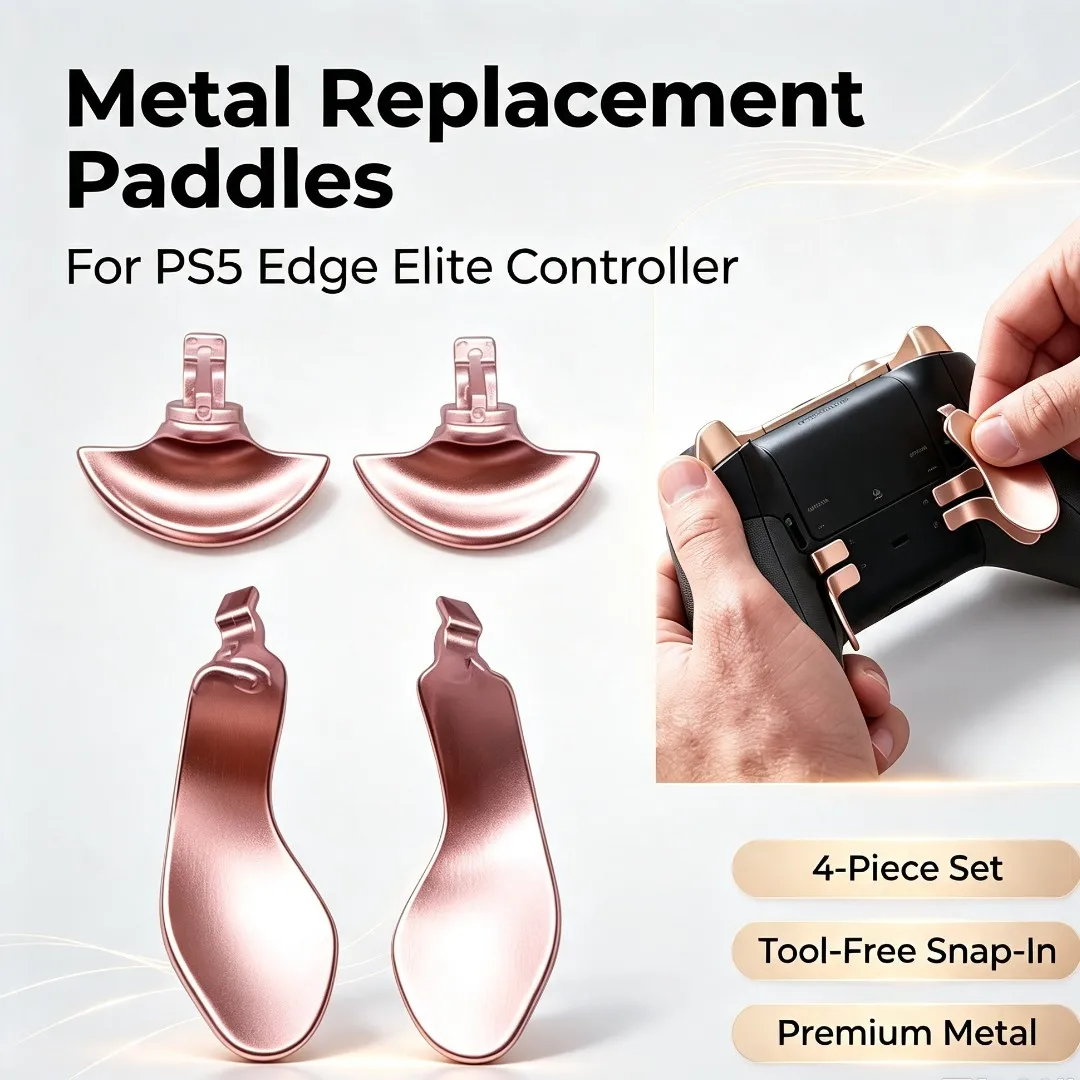 Metal Back Controller Paddles Replacement 4Pcs for PS5 Edge Controller Colorful Durable Buttons Triggers Joystick Accessories