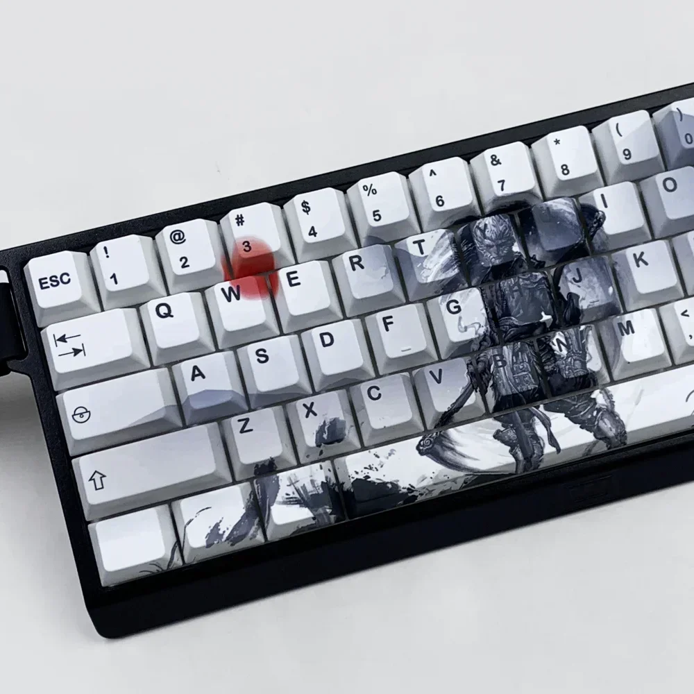 Black Mythic Wukong Cherry Keycap Set PBT Personalized 103 Keys No Numeric Area Suitable for Mechanical Keyboards Up To 87 Keys.