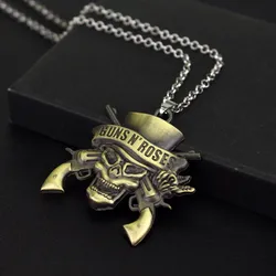 Rock Music Band Guns N 'Roses Skull Death Logo Pendants Necklaces Necklace for Woman Man Music Series Jewelry