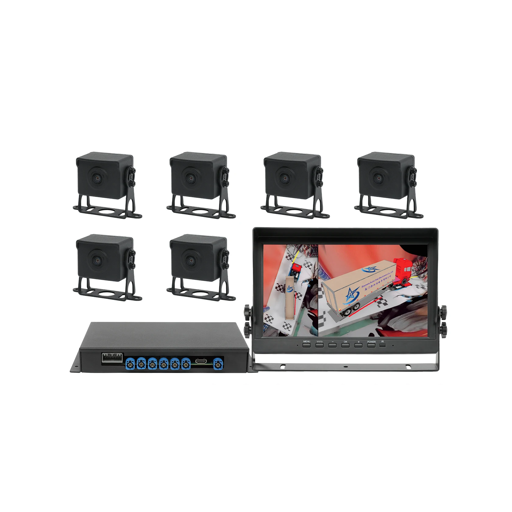 3D 360 Degree Bird View Camera DVR Recorder Camper Van RV Motorhome All Around View Monitor System