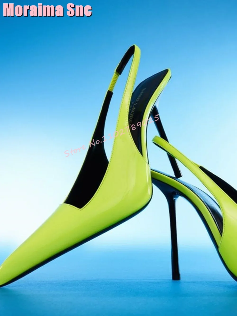 

Сандалии из лакированной кожи с острым носком, пикантная элегантная женская обувь на высоком каблуке-шпильке с ремешком сзади, весна-лето 2024, новинка для банкета и вечеринки