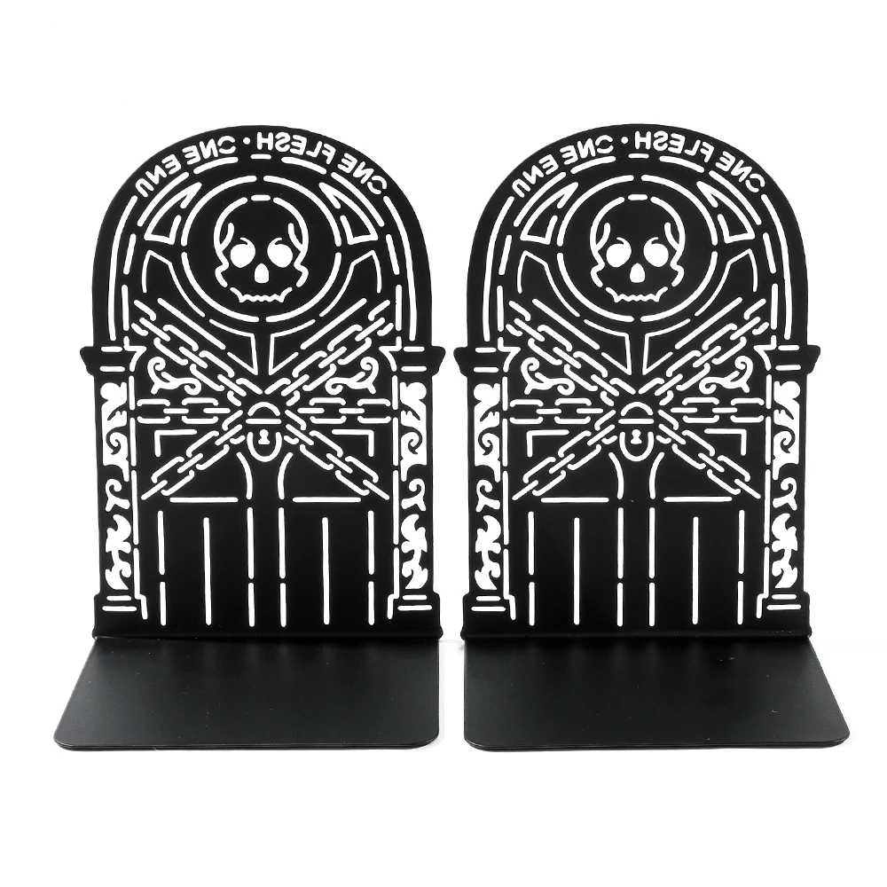 Hell's Gate Book Ends Metal Heavy Duty Bookends for Book Lovers to Organise Books Non-Slip Book Shelves Office Book Ends for Men