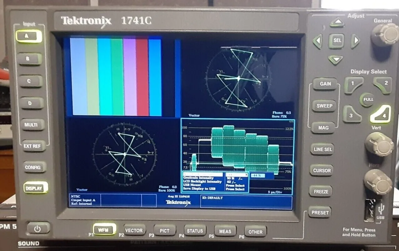 Tektronix 1741C Waveform Vector Monitor with Video WORKING NTSC/PAL SC/H R-Y RGB#Moqu