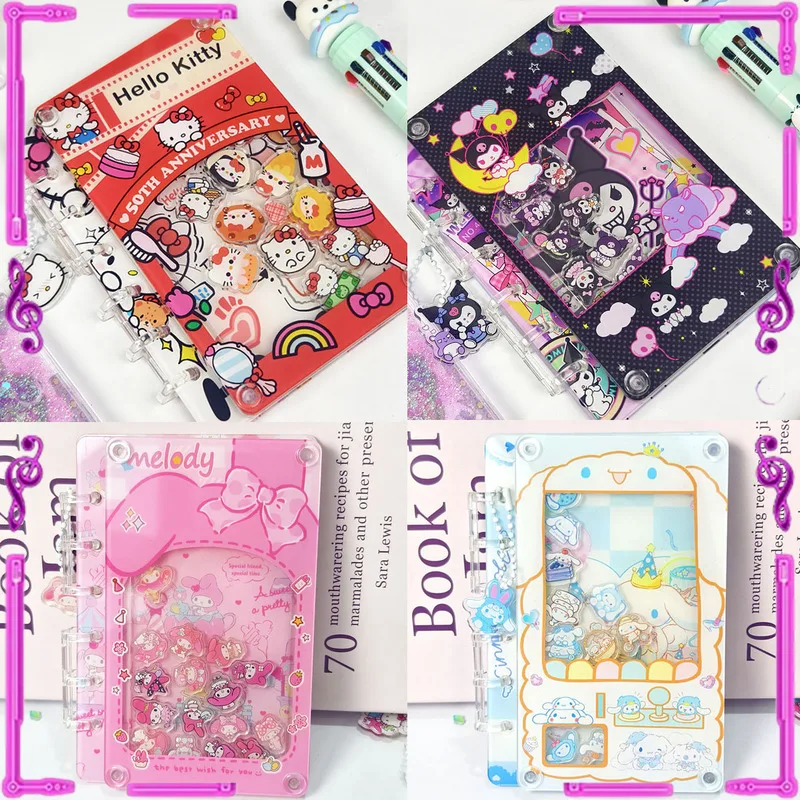 2026 New Kt Kuromi Diy Hand Ledger Creative A7 Rocking Notebook Acrylic Loose-Leaf Book Notebook Birthday Gift Hot Selling