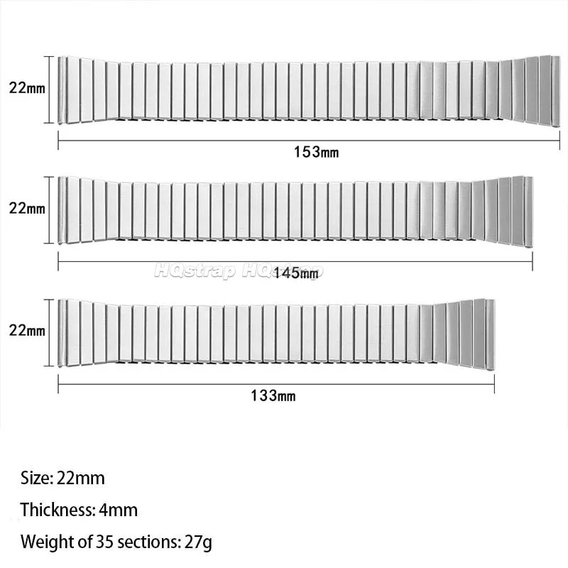 Pulseira de metal elástica de expansão 20mm para huawei para galaxy watch 3 45mm faixa de relógio de aço inoxidável elástica acessórios universais