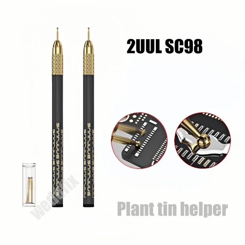 

2UUL SC98 Набор игл для олова, помощник для посадки олова с 5 паяльными стержнями для пайки, ремонт логической платы