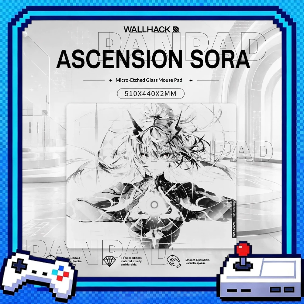 PAN Esports WALLHACK SP005 Ascension Sora Glass Gaming Mousepad FPS Both Control And Smooth Mouse Pad For TTK CSGO PC Accessorie