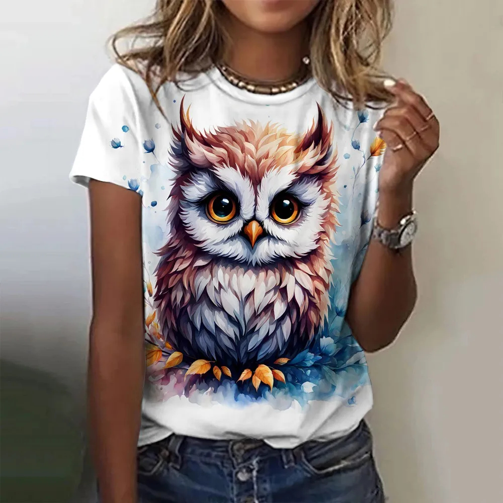 3d Cute Owl T Shirt Animal 3d Print Tshirt Women Fashion T-Shirts Harajuku Tops Tees Gifts Tshirt Graphic Oversized Tops Ladies