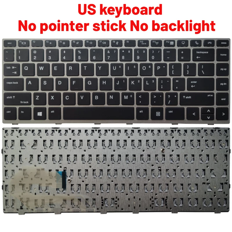 Imagem -04 - Teclado Portátil para hp Elitebook 840 g5 846 g5 745 g5 Zbook 14u g5 14u g6 Eua uk Espanhol Francês Tcheco e Soviético Novo