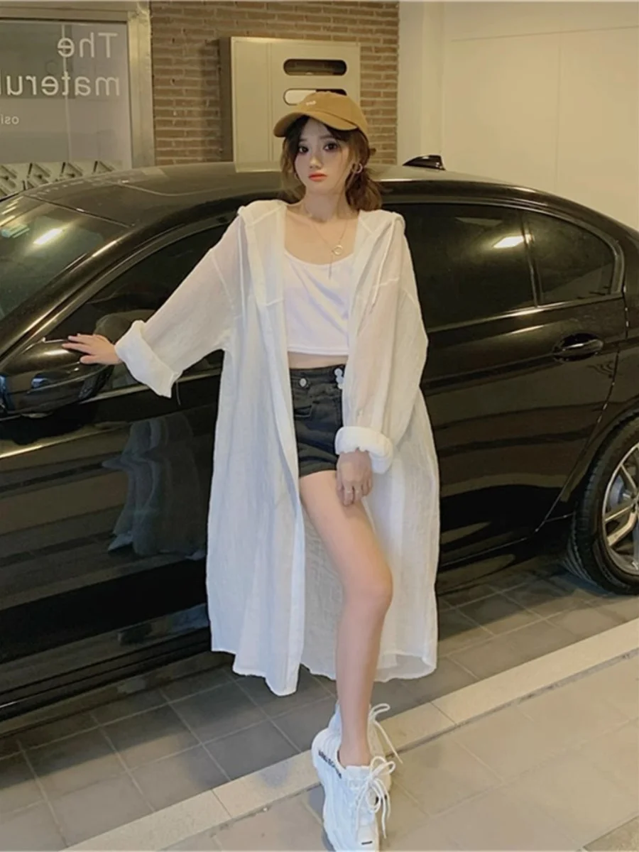 特大サイズ 300 ポンドアイスシルク女性の軽量通気性ロングカーディガン日焼け防止服恐れ脂肪 MM シフォン日焼け止め服