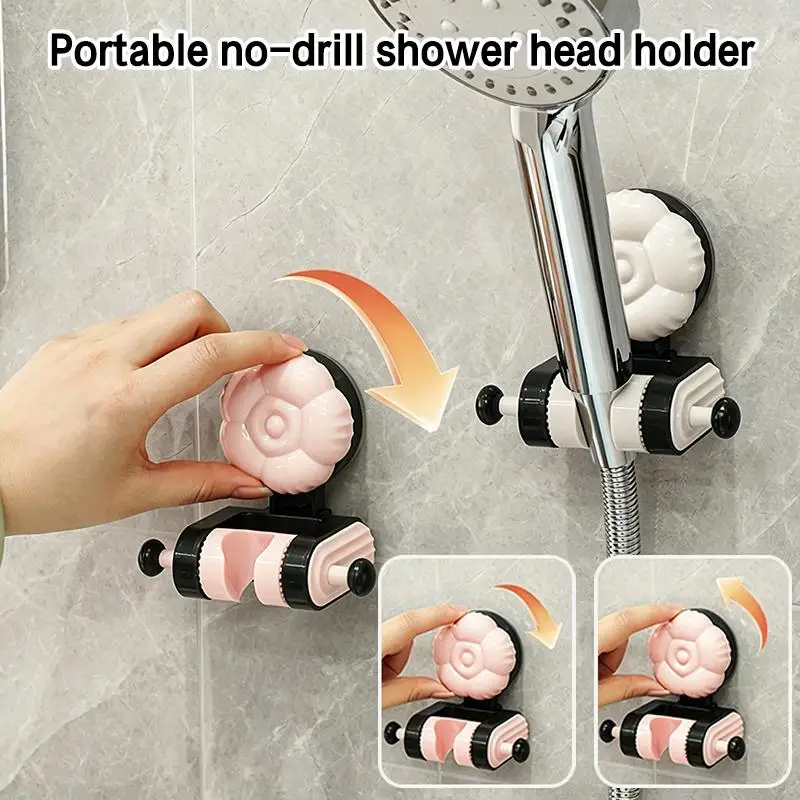 

Rose Shower Head Holder, Suction Cup Type, Movable, No-drill, Adjustable, Swivel Type, Bathroom/toilet Shower Head.