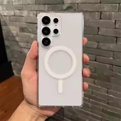 For Magsafe Magnetic Clear Shockproof Case For Samsung S25 Ultra S24 S23 S22 S21 S20 Plus S25 FE A16 A26 A36 A56 Hard PC Cases