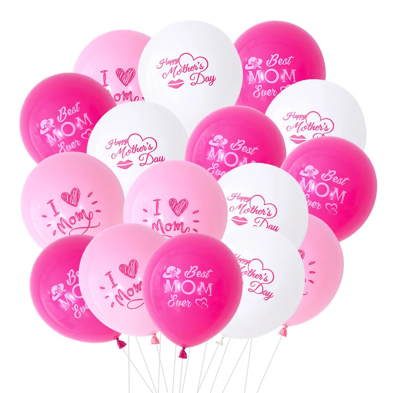 10pcs Happy Father\'s Day Mother\'s Day Balloons I Love You Best Mom Best Dad Latex Balloon For Birthday Party Decor Mother Gifts