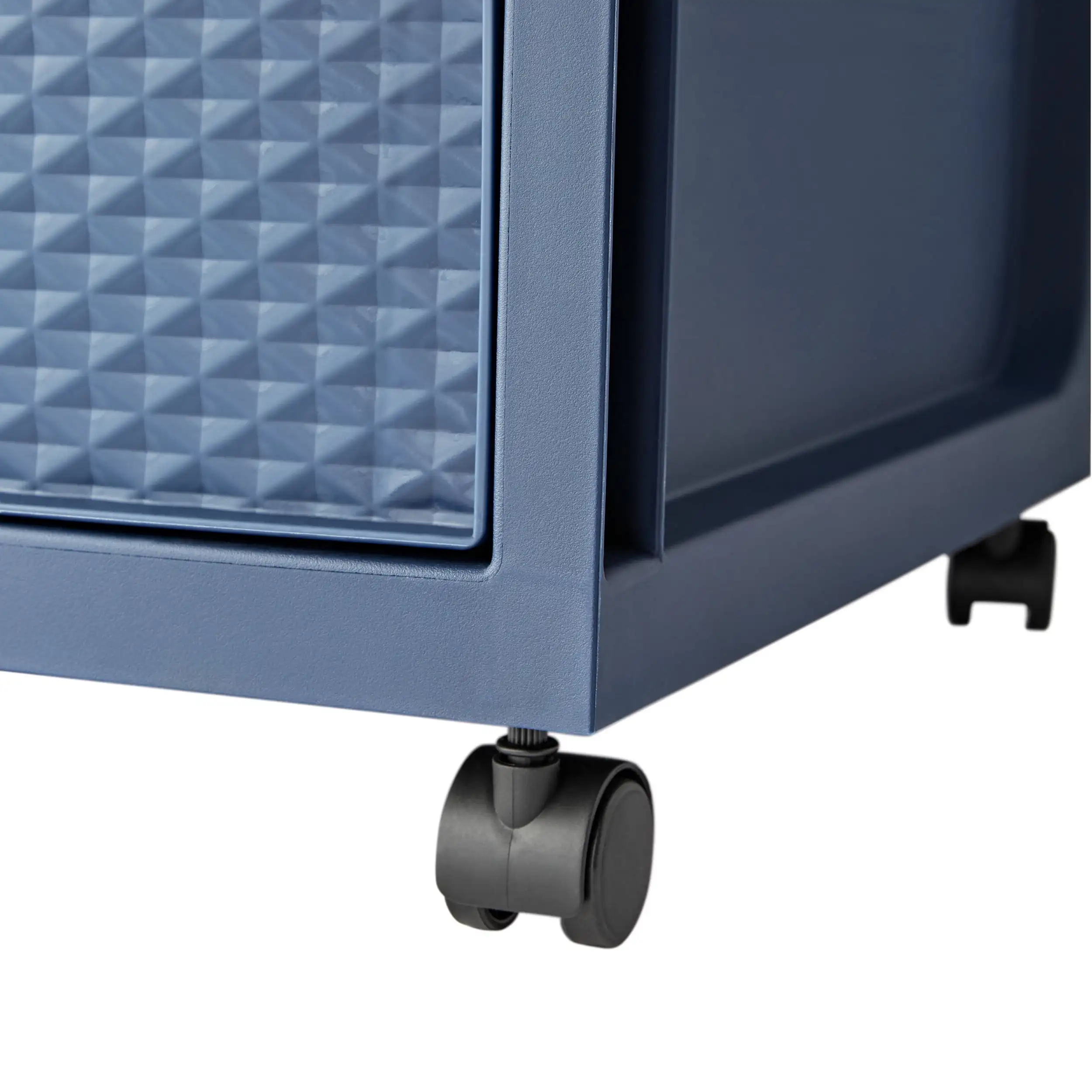 NEW 3 Drawer Wide Diamond Plastic Storage Cart, Cove Blue