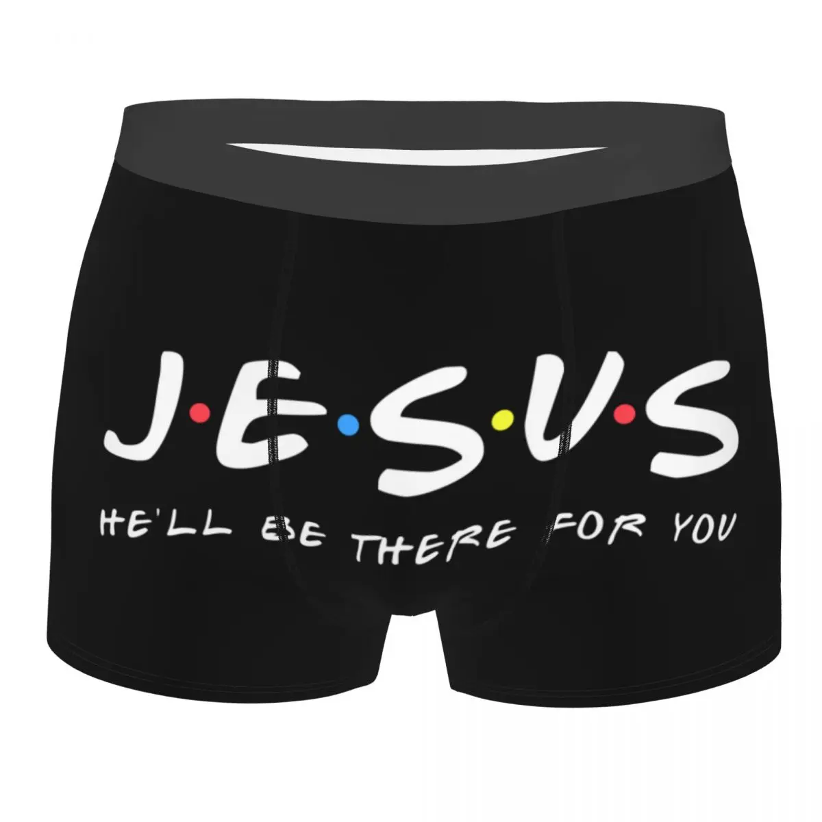 Custom Jesus He'll Be There For You Underwear Stretch Christian Religious Boxer Briefs Shorts Panties Soft Underpants For Male