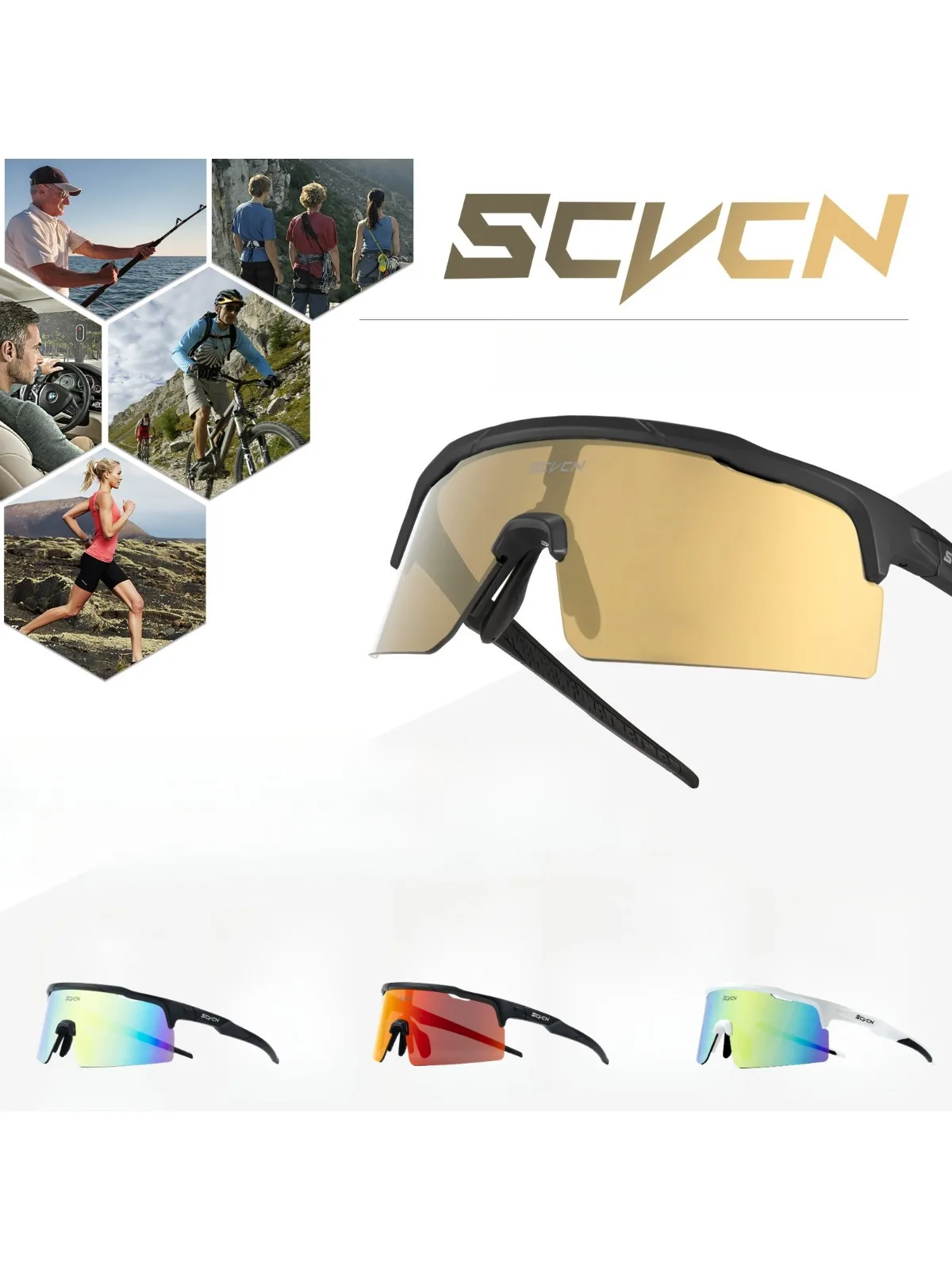 AliExpress SCVCN Hiking Eyewear Photochromic Cycling Sunglasses for Men Bike Glasses Cycling MTB UV400 Goggles WomenSports Running Glasses