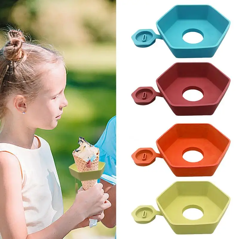 Kids Ice Cream Holder Ice Cream Anti-drip Tray Dishwasher Safe Anti-drip Silicone Popsicle Tray Catches Drips Before They Drop