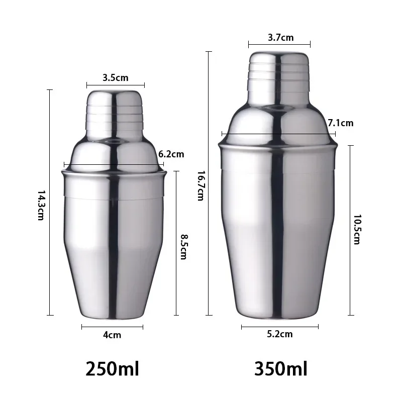 1Pcs 250/350/550/750ml Stainless Steel Cocktail Shaker Cocktail Mixer Wine Martini Drinking Boston Style Shaker Party Bar Tools