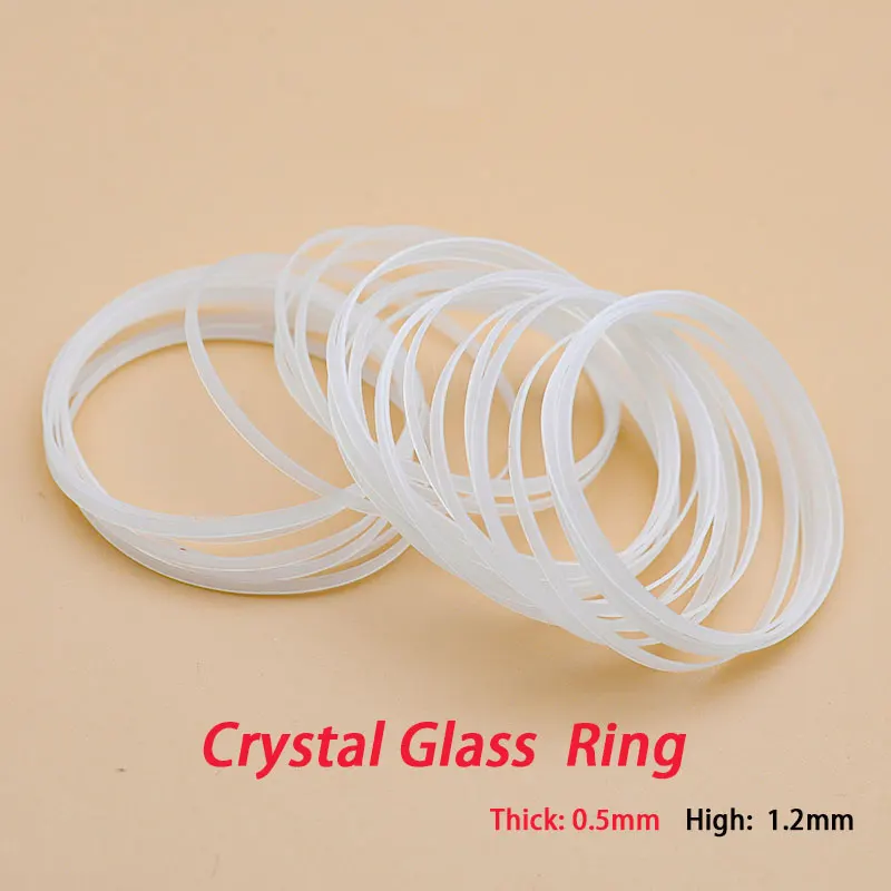 2pcs White Gasket I-Ring Watch Waterproof Ring Fit Seiko Tissot Citizen Watch Glass Crystal  Dia 26-35mm Thickn 0.5mm Height 1.2