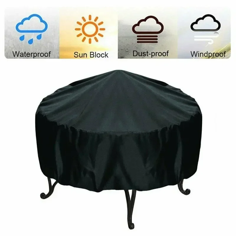 

210D Oxford cloth outdoor circular courtyard table and chair furniture cover protective cover