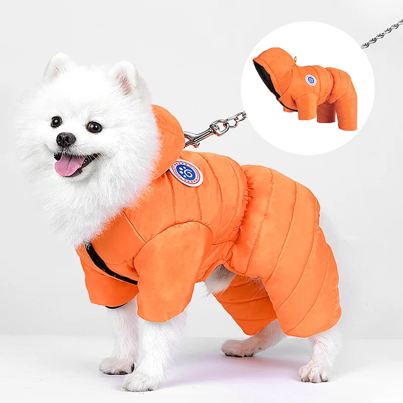 Dog clothes Autumn and winter thickened cotton-padded clothes Small Bigbear Pomeranian warm and waterproof four-legged clothes