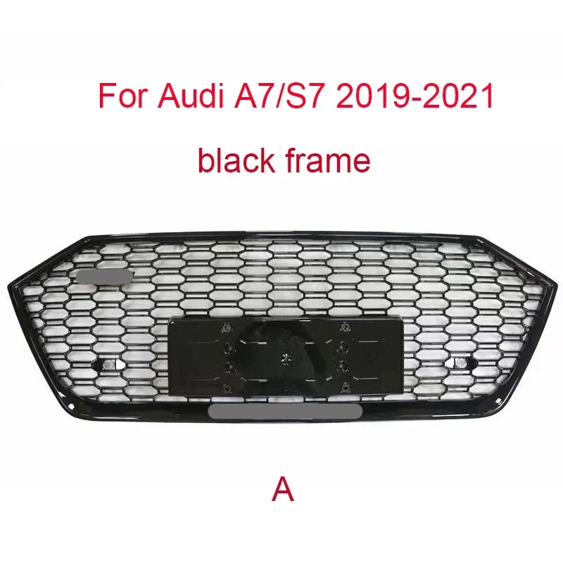 

High Quality Auto Front Grille for Audi A7/S7 C7 2019-2021 Honeycomb Sport Mesh RS7 Style Hex Grill Without Emblem