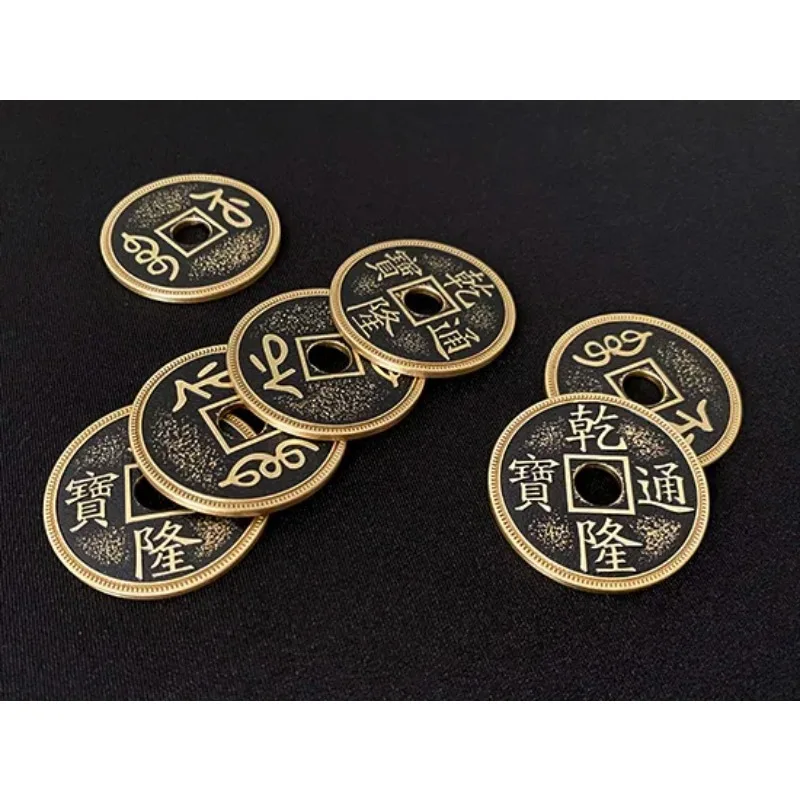 5pcs Chinese Palace Coin (Morgan Size, Brass) Close up Magic Tricks Coin Magic Props Magician Gimmick Illusions Classic Magic