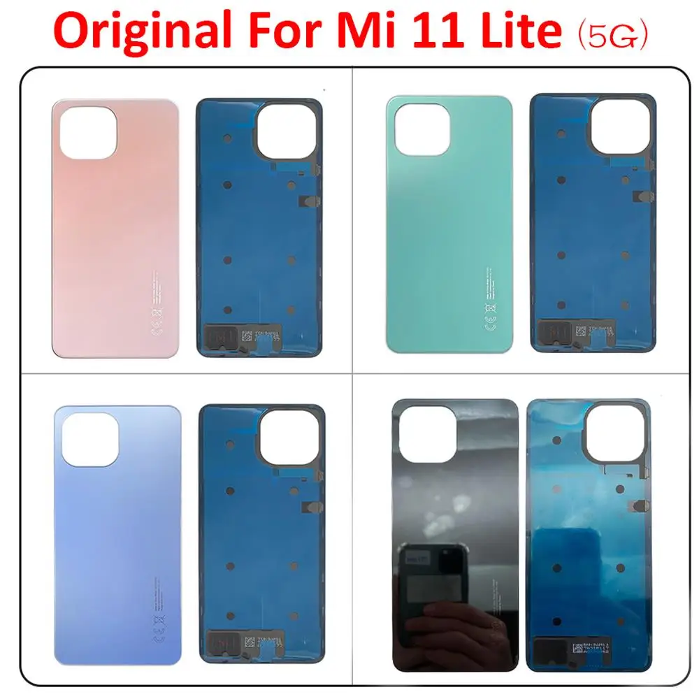 100% Original Back Glass Rear Cover For Xiaomi Mi 11 Lite 5G Battery Door Housing Battery back cover With Glue Sticker With LOGO