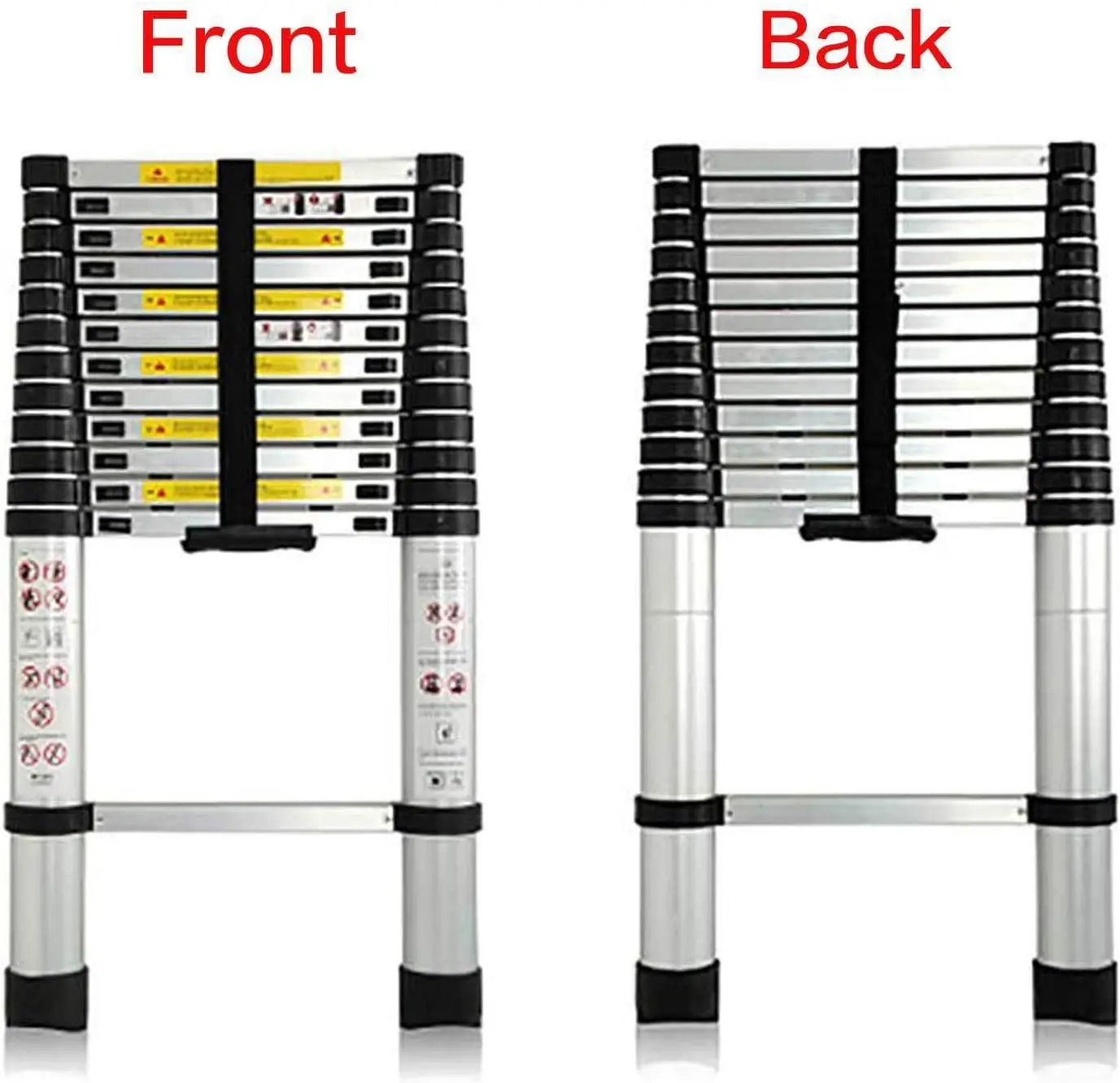 3.8M/12.5ft TelescopicบันไดพับอลูมิเนียมขยายบันไดLoftบันไดอเนกประสงค์พับบันไดสําหรับบ้านกลางแจ้ง