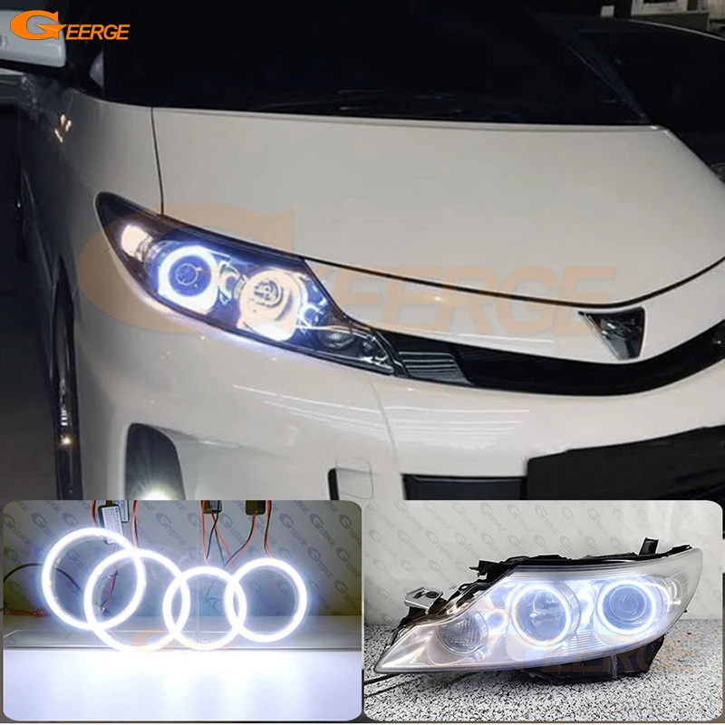 Kit de Anillos de Halo con Luces LED COB Ultra Brillantes para Toyota Estima Tarago Previa ACR50 2006 2007 - 2014 2015