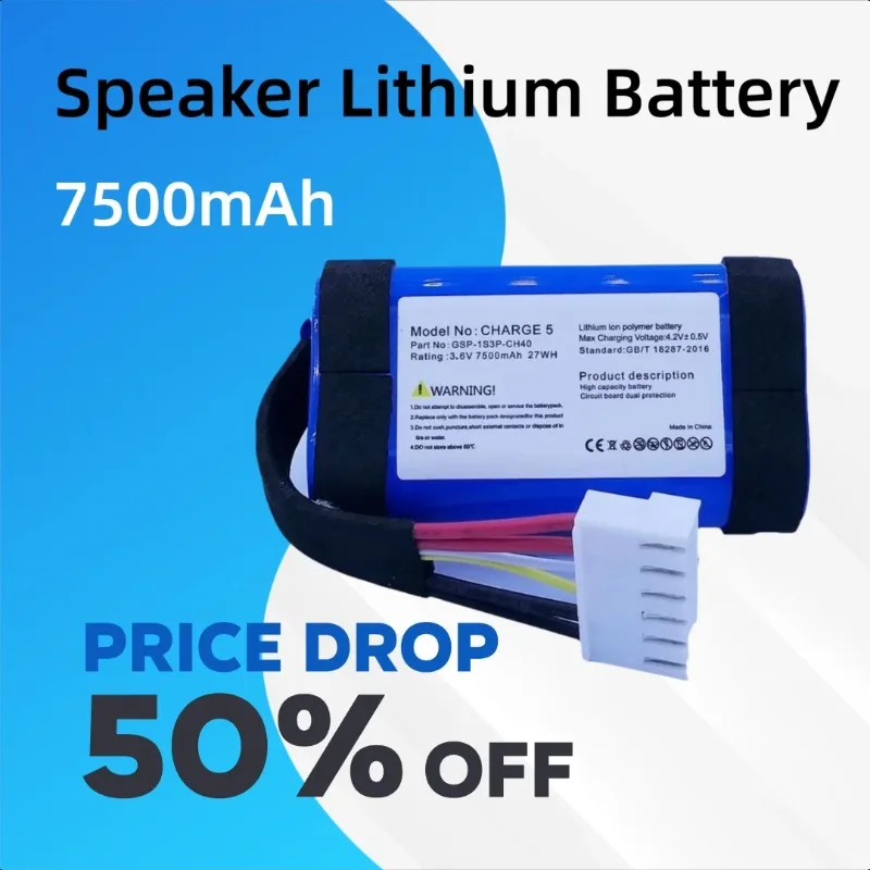 

3.6v 7500mah for Sapeekar JBL Shockwave 5 Speaker Lithium Battery