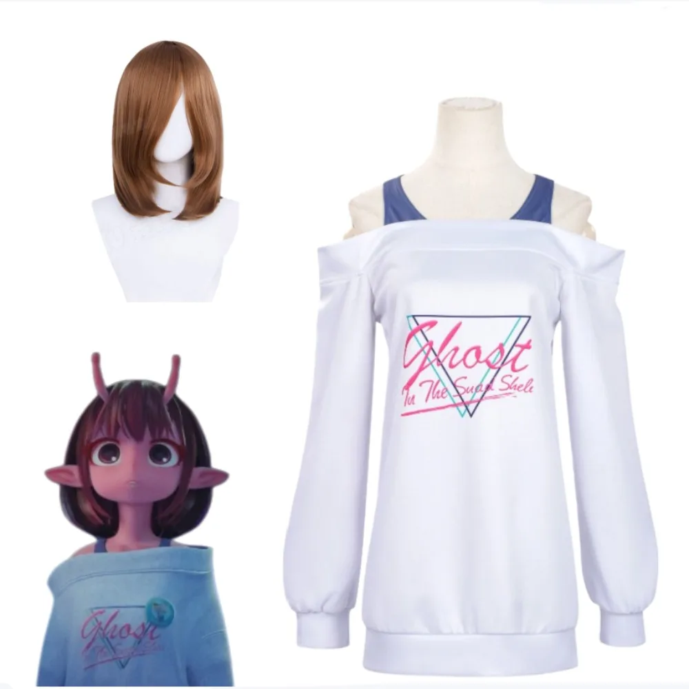 

Milky Subway: Galactic Limited Express Kujo Chiharu Cosplay Costume - White Off-Shoulder Two-Piece Stage Performance Costume