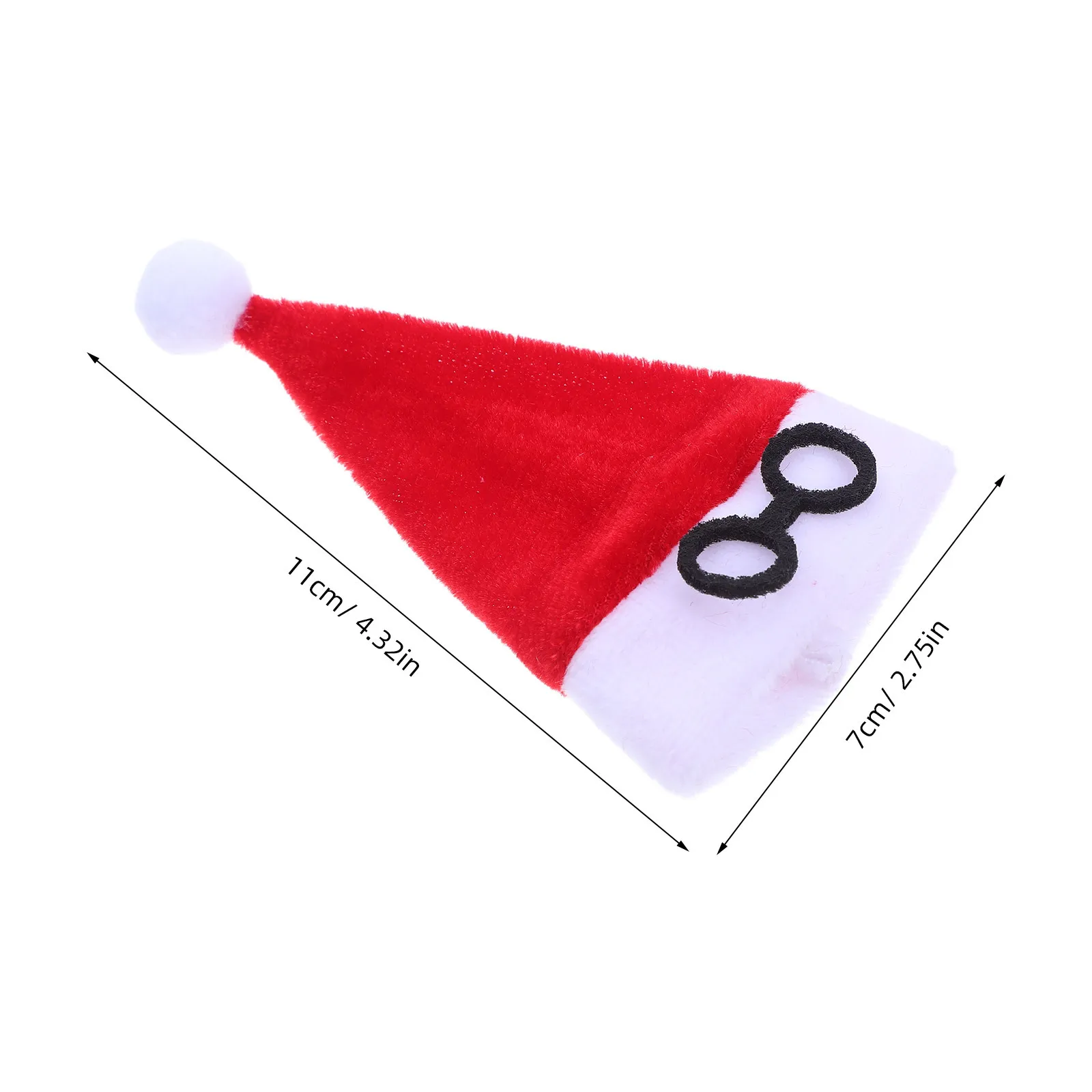 10 قطعة قبعة عيد الميلاد المصغرة الأحمر الفانيلا النسيج الصغيرة سانتا كلوز القبعات لأواني أصحاب كأس يغطي DIY بها بنفسك دمية اكسسوارات #2