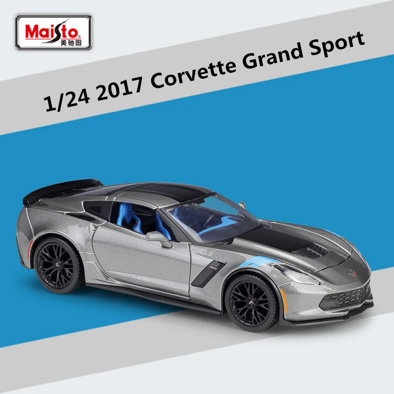 Maisto 1:24 Chevrolet Corvette Grand Sport Alloy Sports Car Model Diecasts Metal Racing Car Model Simulation Childrens Toy Gifts