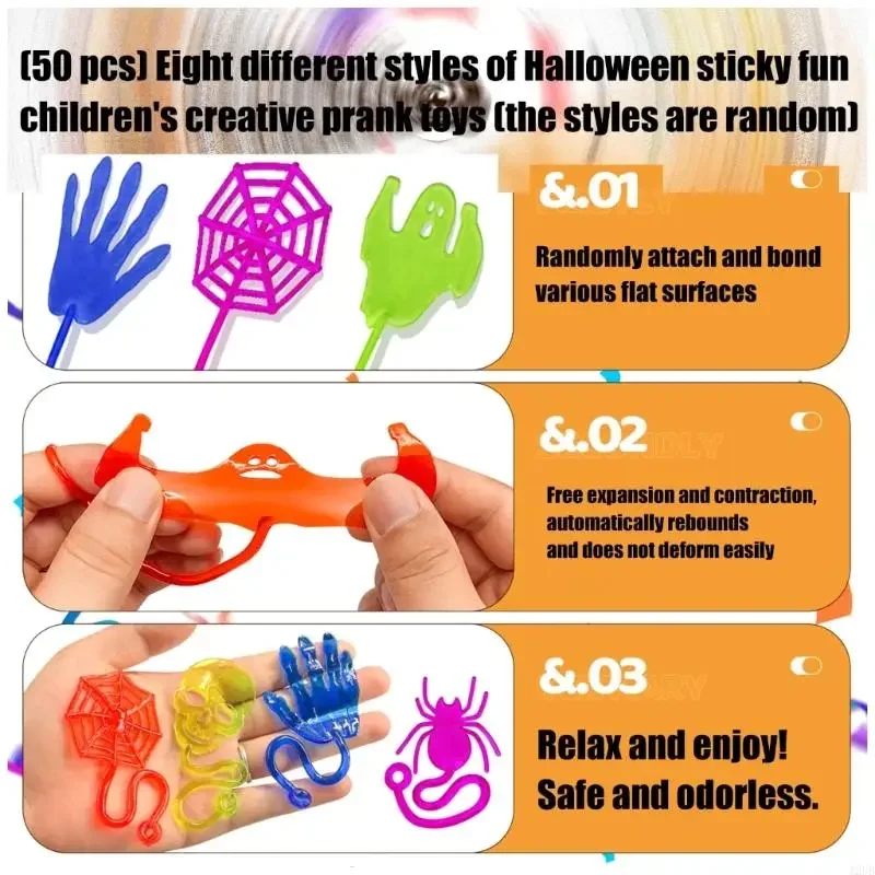 

Bulk Elastic Palms Stress Relievers 50 Pieces Durable Material Kids Birthday Gag Toy Travel Size Indoor Activity Supplies 15UB