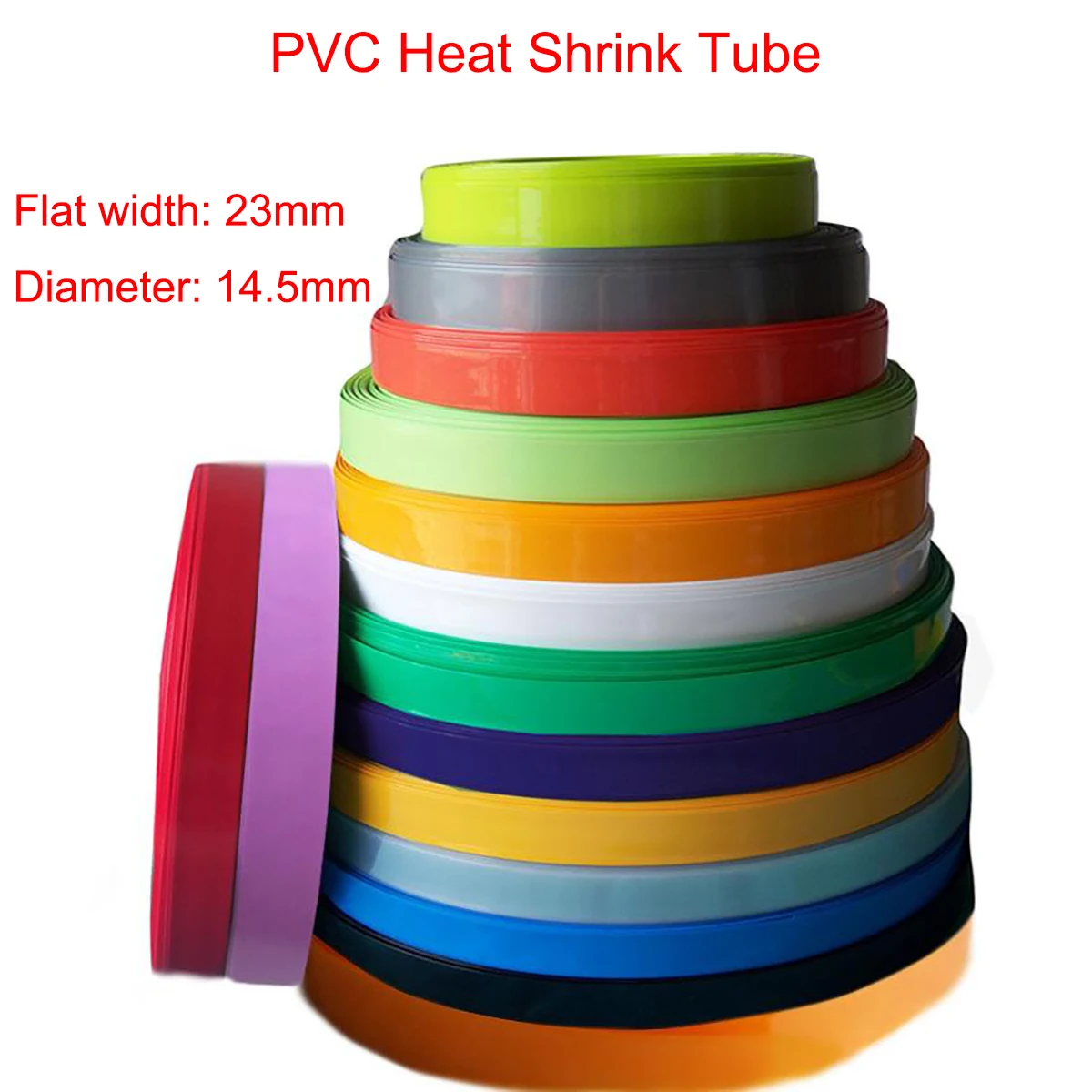 5Meters PVC Heat Shrink Tube Width 23mm Dia 14.5mm AA 14500 Lithium Battery Pack Insulated Film Wrap Protect Case Cable Sleeve