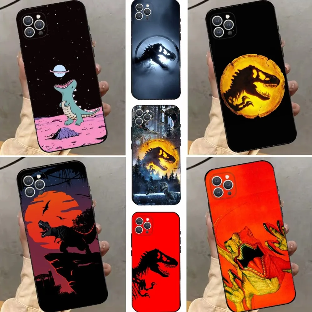 J-Jurassic Park Dinosaur World Phone Case For iPhone 15,14,13,12,11,Plus,Pro Max,XS,X,XR,SE,Mini,8,7 Soft Silicone Black Cover