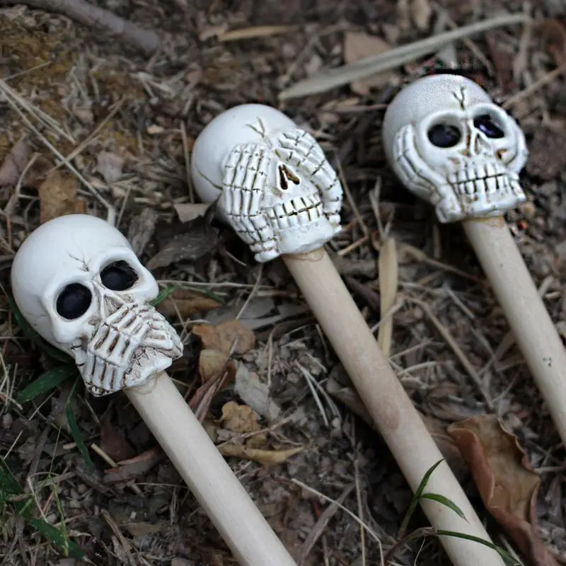 Indoor Plant Tools Gothic Skull 3PCS Garden Tool Sets With Rake Shovel Succulent Tools With Rake Shovel Non-slip Handle Portable