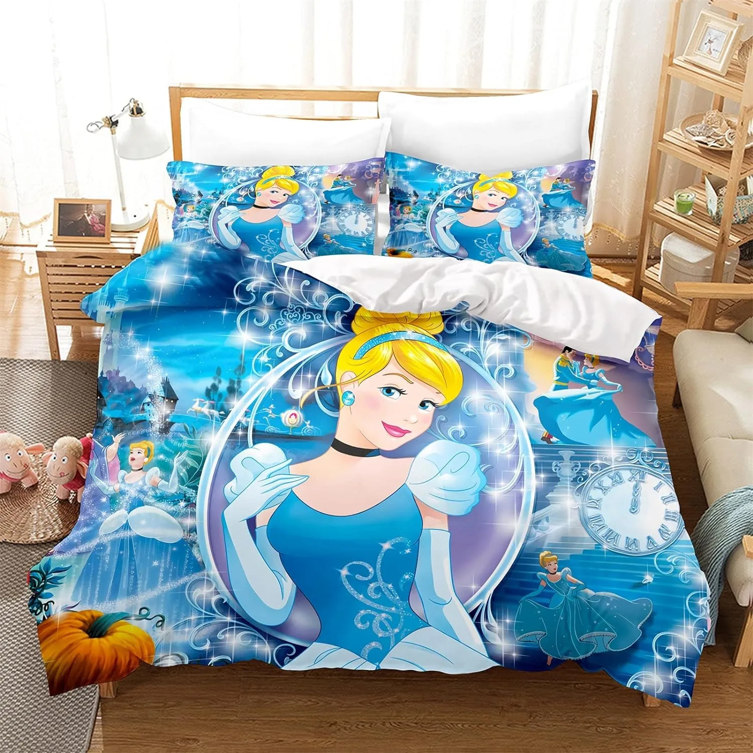 Aladdin Jasmine Princess Duvet Cover For Girls,Disney Animated film Bedding Sets,Princess Quilt Cover For Children Cute Gifts