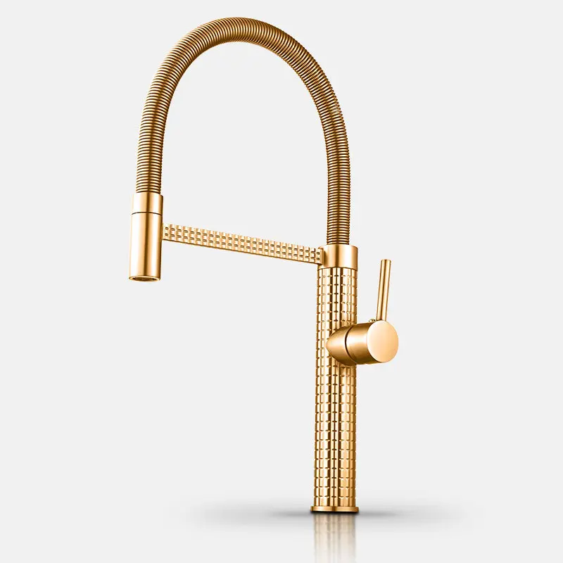 High-end Carving Body Pull Out kitchen faucet Mixer Deck-mount Sink Cold Hot Water Taps torneira cozinha 1250C